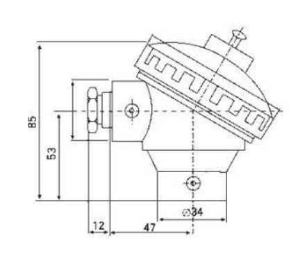 r型熱電偶防水式接線盒示意圖