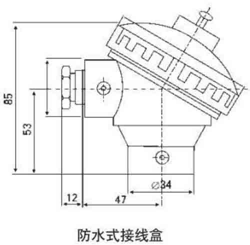 工業熱電阻防水接線盒結構圖
